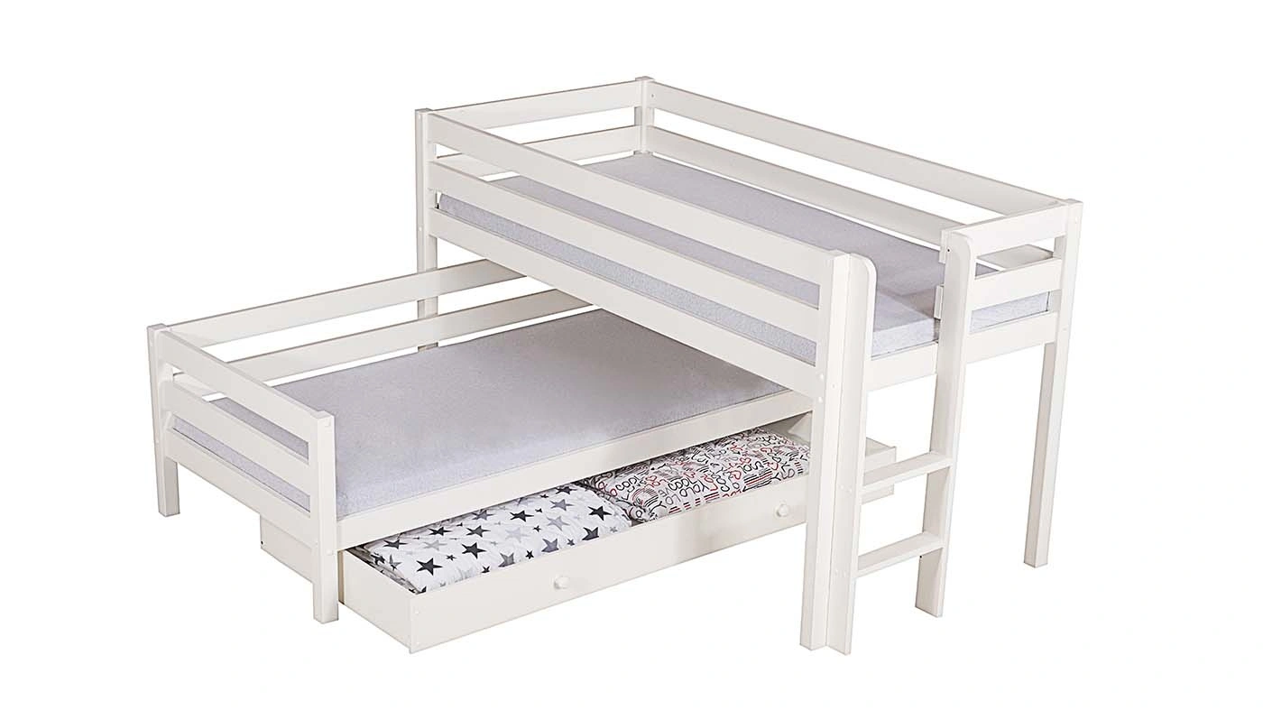 שילוב מיטות L | עם ארגז מצעים